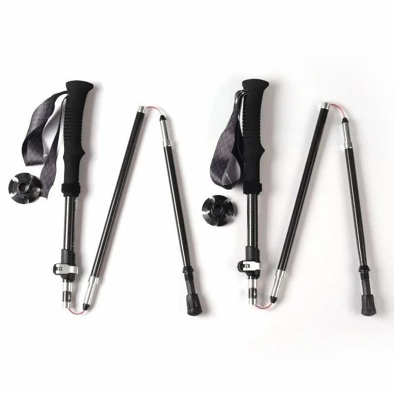 Trekking Pole Carbon - Tongkat Trekking Lipat Lima Bagian Serat