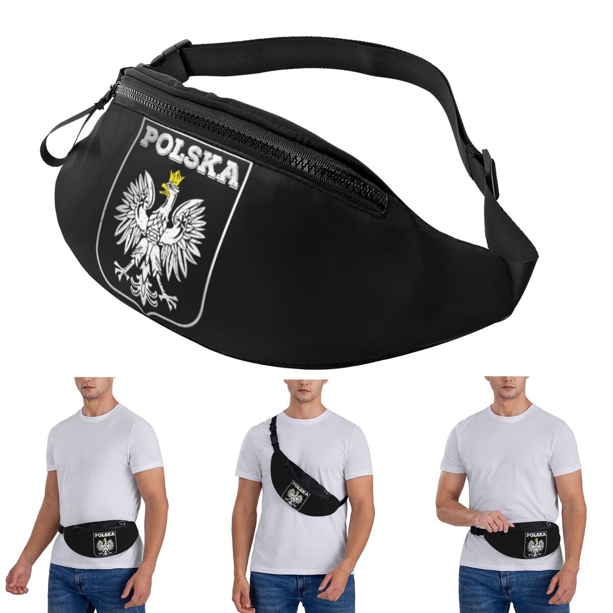 Running Gear Bag For Men - Tas Pinggang Selempang Logo Polska Elang