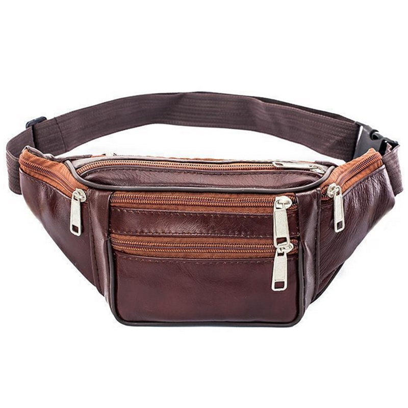 Running Belt Waist - Tas Pinggang Kulit Pria Tipis untuk