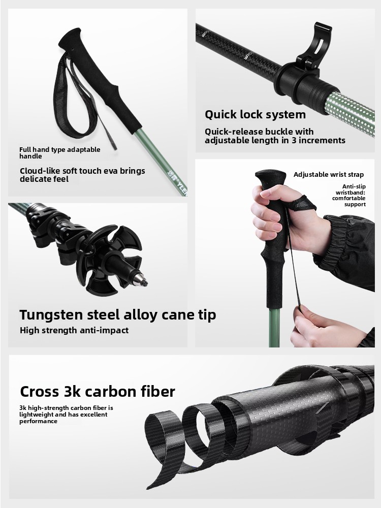 Tongkat Trekking Serat Karbon  - Trekking Pole Carbon ulasan dan harga